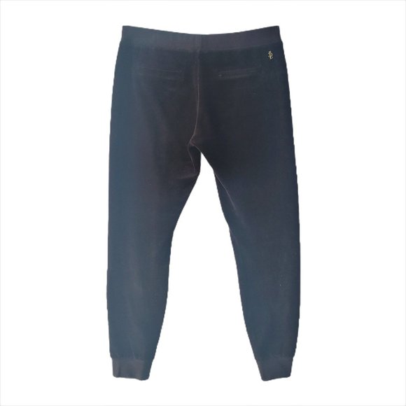 JUICY COUTURE Womens Sweatpants Jogger Size S 29x27 Black Velvet Tight Ankle - Picture 2 of 11